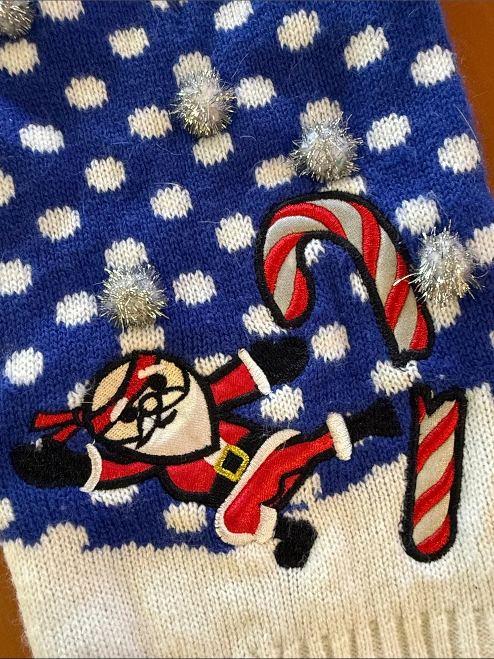 Festive Blue & White Holiday Dog Sweater